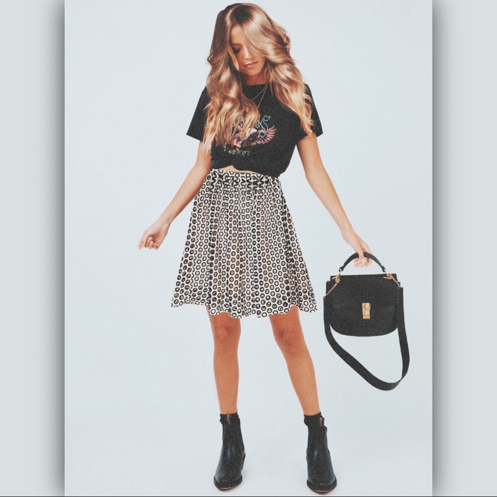 J. CREW Punched Out Eyelet Pleated Skirt